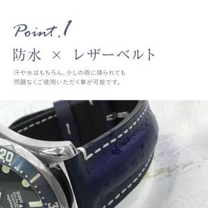腕時計ベルト バンド カーフレザー 生活防水 ...の詳細画像5