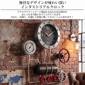 ウォールクロック 壁掛け時計 水道管 アンティ...の詳細画像2