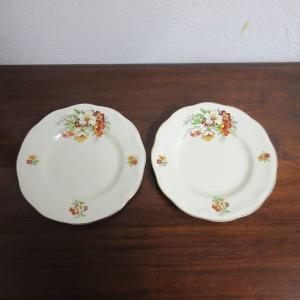 イギリス ビンテージ British Anchor Pottery 花柄 プレート