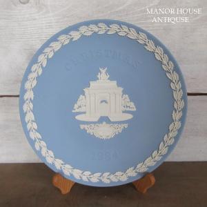 イギリス製 Wedgwood ウェッジウッド ジャスパーウェア クリスマスプレート 1984年記念 英国 plate 1238sc｜manorhouse-build