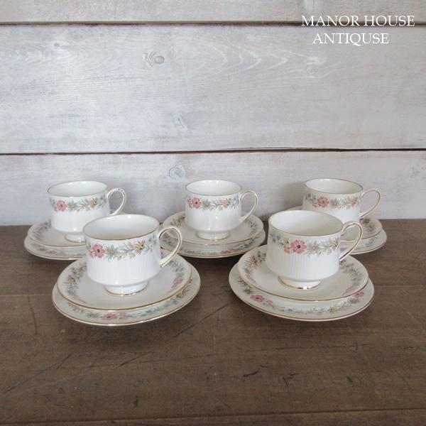 イギリス製 PARAGON パラゴン ベリンダ トリオ カップアンドソーサー プレート 5客セット ...