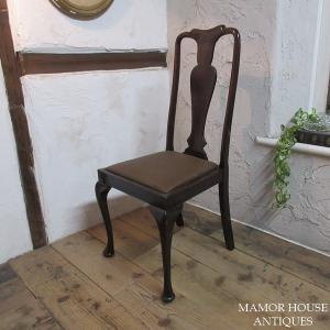 ꧁クラシック家具꧂ダイニングチェア2脚 イギリス 英国 クイーンアン様式 猫脚 イギリス アンティーク 家具 SALE セール クイーンアンチェア