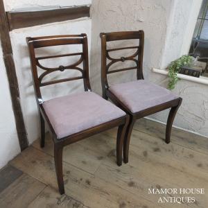 イギリス アンティーク 家具 ダイニングチェア 2脚セット 4542e