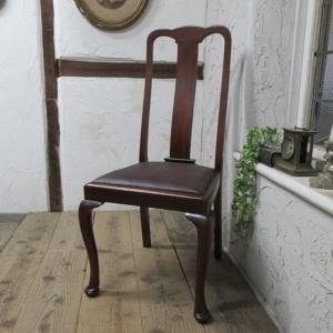 ꧁クラシック家具꧂ダイニングチェア2脚 イギリス 英国 クイーンアン様式 猫脚 イギリス アンティーク 家具 クイーンアンチェア ダイニングチェア 猫
