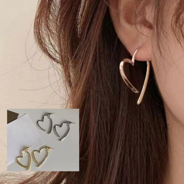 ピアス 18金 アレルギー対応 シンプル つけっぱなし ハート レディース ゴールド シルバー