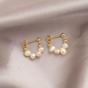 ピアス 18金 フープ アレルギー対応 パール...の詳細画像5