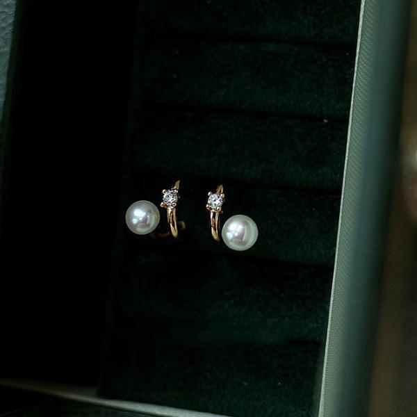 ピアス 18金 アレルギー対応 パール シンプル つけっぱなし レディース ゴールド