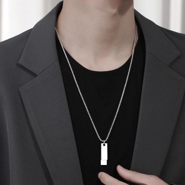 ネックレス メンズ プレート シンプル メンズアクセサリー シルバー