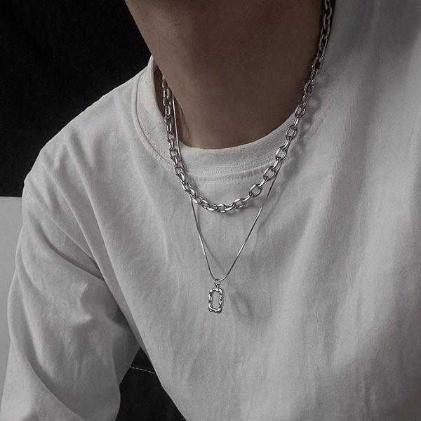 ネックレス メンズ レディース プレート シンプル メンズアクセサリー チェーン 重ねづけ