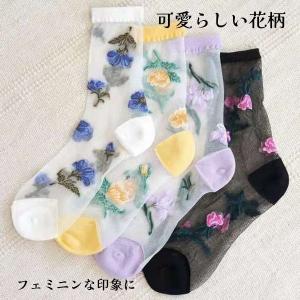 靴下 レディース シースルーソックス レース ...の詳細画像1