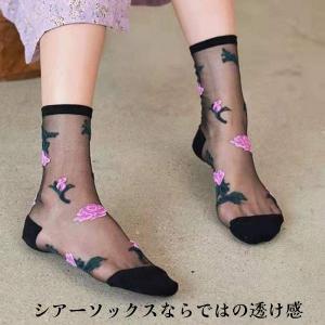 靴下 レディース シースルーソックス レース ...の詳細画像2