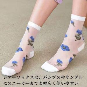 靴下 レディース シースルーソックス レース ...の詳細画像3