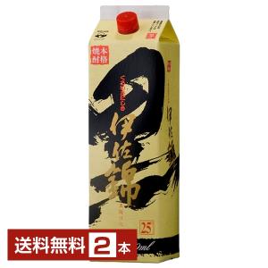 大口酒造 本格焼酎 黒伊佐錦 芋 黒麹仕込 25度 紙パック1.8L 1800ml 2本 1梱包6本まで 包装不可 送料無料｜manroku-y