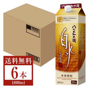 メルシャン 八代不知火蔵 20度 白水 むぎ焼酎 パック 1.8L 1800ml 6本 1ケース 麦焼酎｜manroku-y