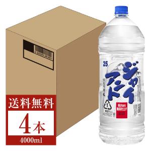 メルシャン スーパージャイアント 25度 純水使用 備長炭仕上げ ペットボトル 甲類 4L 4000ml 4本 1ケース｜FELICITY 地酒