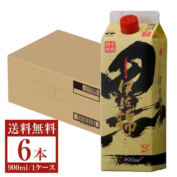 大口酒造 本格焼酎 黒伊佐錦 芋 黒麹仕込 25度 紙パック 900ml 6本 1ケース 芋焼酎 鹿...