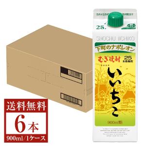 三和酒類 むぎ焼酎 いいちこ 25度 紙パック 900ml 6本 1ケース 焼酎 大分