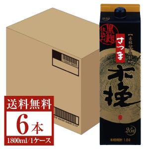 雲海酒造 本格芋焼酎 さつま木挽 黒麹仕込み 25度 紙パック 1800ml 1.8L×6本 1ケース 芋焼酎 宮崎｜日本の酒専門店 地酒屋 萬禄