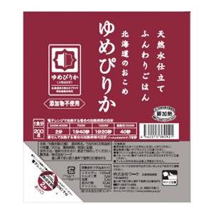 ふんわりごはん北海道産ゆめぴりか パックご飯 200ｇ x 24個 （1ケース）｜manryo