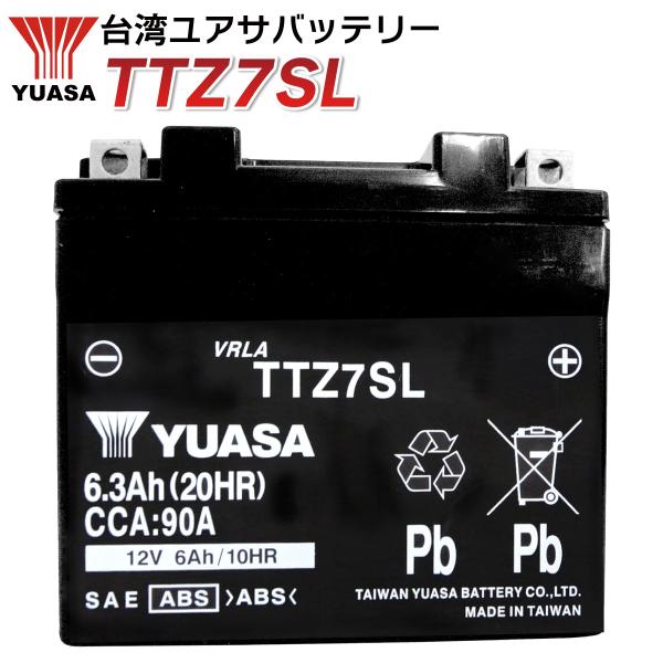 バイク バッテリー 台湾 ユアサ YUASA 液入 TTZ7SL (互換 GT6B-3 YTZ6S ...