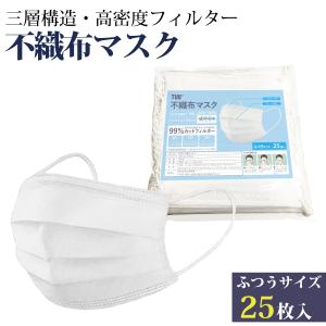 つうサイズ 大人用 使い捨てマスク 25枚入 使い捨て 花粉症 ほこり PM2