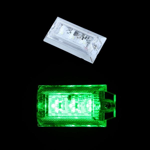 ハイパワーミニフラットマーカーランプNEO クリア/グリーン 534543 トラック用品 ランプ・電...