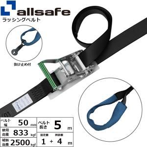 ステンレス製ラッシングベルト しぼり 幅50mm 長さ1+5m 赤 ベルト荷