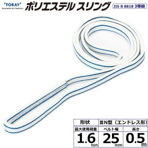 ポリエステルスリング PET3N エンドレス形 1.6ton 幅25mm 長さ0.5m ベルトスリング スリングベルト 玉掛けスリング