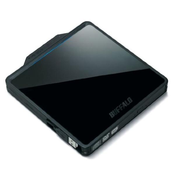 BUFFALO USB2.0用 ポータブルDVDドライブ Wケーブル収納タイプ ブラック DVSM-...