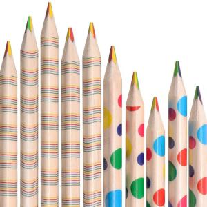 YFFSFDC 20本 レインボー色鉛筆 4色芯 多色えんぴつ カラフル色鉛筆スケッチ、芸術、塗り絵、学生用実用的多色えんぴつ （タイプB）｜mantendo0