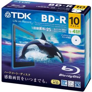 TDK 録画用ブルーレイディスク BD-R 25GB 1-4倍速 ホワイトワイドプリンタブル 10枚 5mmスリムケース BRV25PWB1｜mantendo0