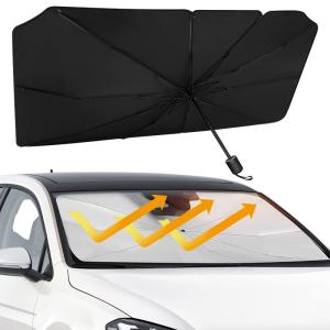 GeeRic 車用サンシェード 車 フロント サンシェード 傘式 2021新改良 車用パラソル 折り畳み式 フロントサンシェード 軽自動車