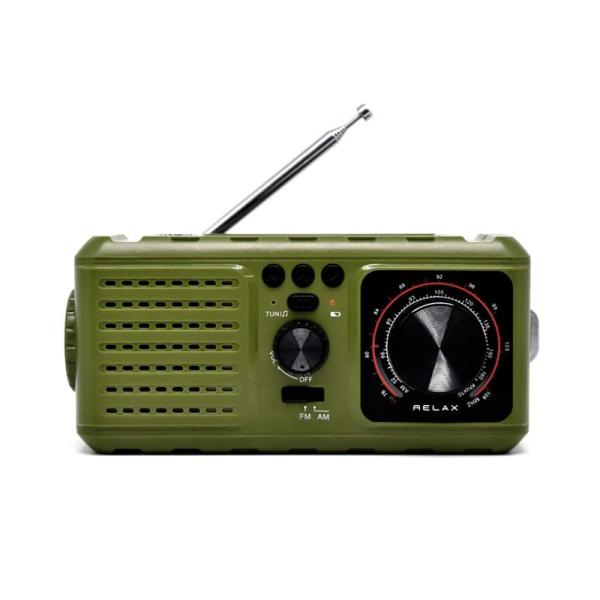 リラックス RELAX エマージェンシーラジオ 多機能 防災 ラジオ (オリーブ)