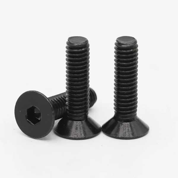【互換品】皿頭ネジボルト 黒304ステンレス鋼 六角形ソケット フラットCSK アレンキー din7...