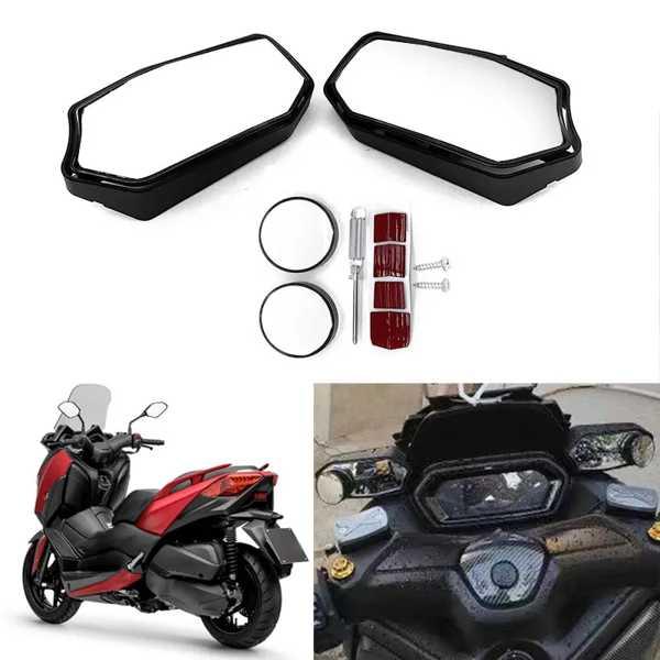 【互換品】二輪車用バックミラーキット 調整可能 凸角ミラー 白いサイドミラー ヤマハxmax 250...