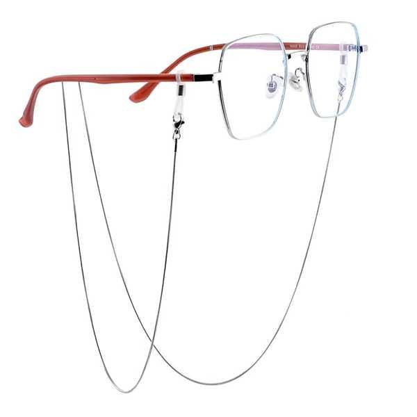 【互換品】ステンレス鋼 スネークボーンチェーン 老眼鏡 近視 ネックストラップ フラットライト 取り...