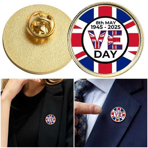 【互換品】VE Day 80 周年記念ピンバッジ VE Day バッジ VE Day 1945-20...