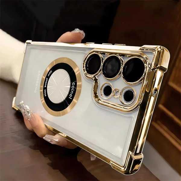 【互換品】高級メッキ磁気クリアケース三星銀河 S25 エッジ S24 ウルトラ S23 FE S22...