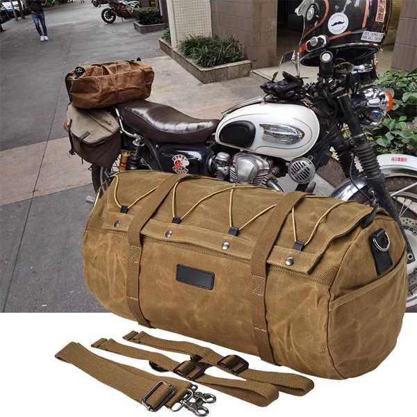 【互換品】高品質オイルワックスキャンバス牛革トラベルトートバッグヴィンテージ 防水 オートバイバッグ...