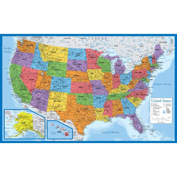 Palace Learning ラミネート USA 地図 - 45.7 cm x 73.7 cm -...