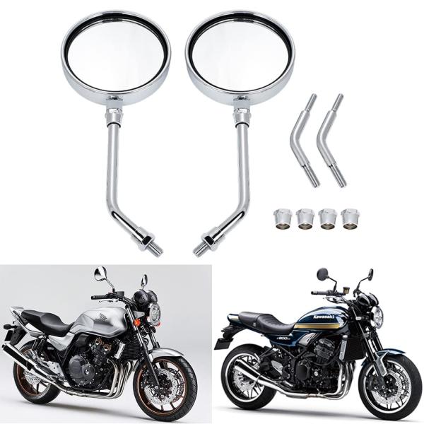 バイク ミラー ショート ロング 10mm 正ネジ ラウンドミラー z900rs cb400sf ゼ