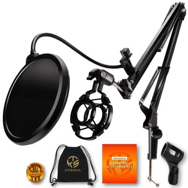 KTSOUL マイクスタンド卓上 マイクアーム スタンド コンデンサーマイク用 マイク