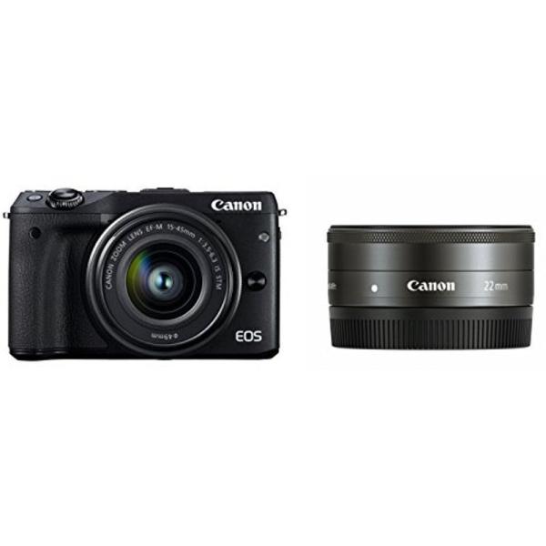 Canon ミラーレス一眼カメラ EOS M3 ダブルレンズキット(ブラック) EF-M15-45m...