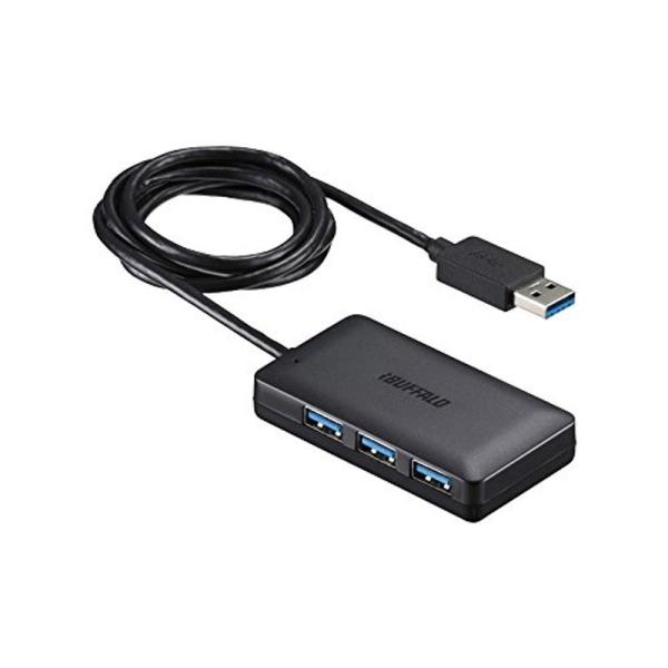 iBUFFALO USB3.0ハブ 4ポートセルフパワータイプ マグネット付き ブラック BSH4A...