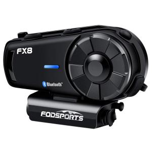FODSPORTS バイク インカム FX8 最大８人同時通話 FMラジオ バイクインカム IPX6防水 Siri音声コマンド ヘッドセット