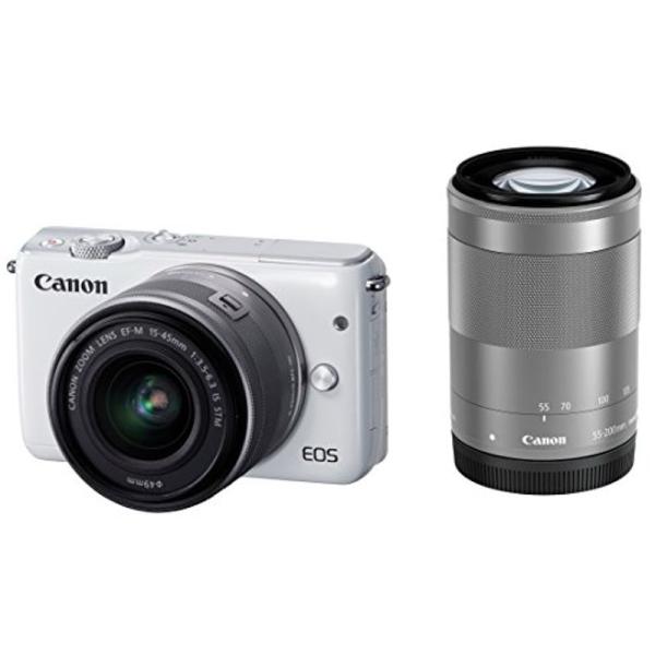 Canon ミラーレス一眼カメラ EOS M10 ダブルズームキット(ホワイト) EF-M15-45...