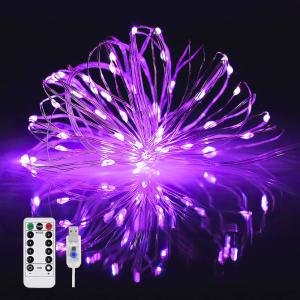 Azakka mini LED ジュエリーライト 10M 100球 パープル イルミネーションライト Purple Night Lights｜mantendo1