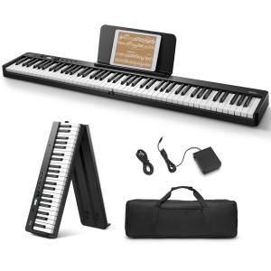 Eastar 電子ピアノ 88鍵盤 折り畳み式 軽量 ワイヤレスMIDI機能 タッチレスポンス機能 ペダル&ソフトケース付き EP-10｜mantendo1