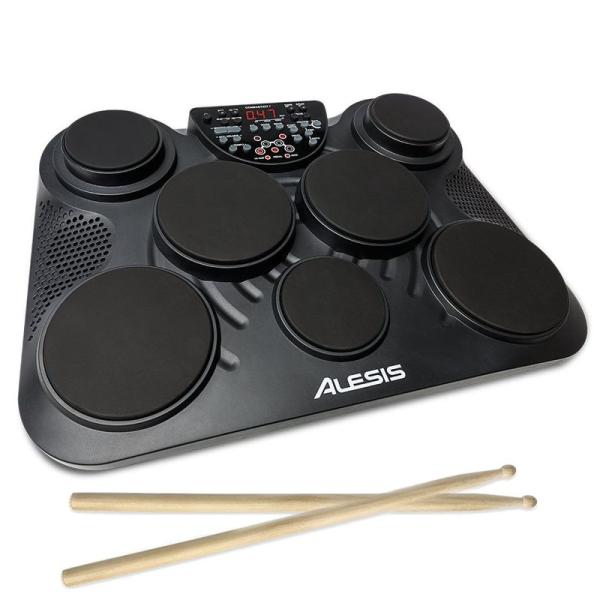 Alesis 電子ドラム スピーカー内蔵 ポータブル フットペダル ドラムスティック USB ヘッド...