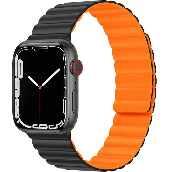 Apple Watch バンド シリコン アップルウォッチ バンド 磁吸引式ループ 自由調整 スポー...